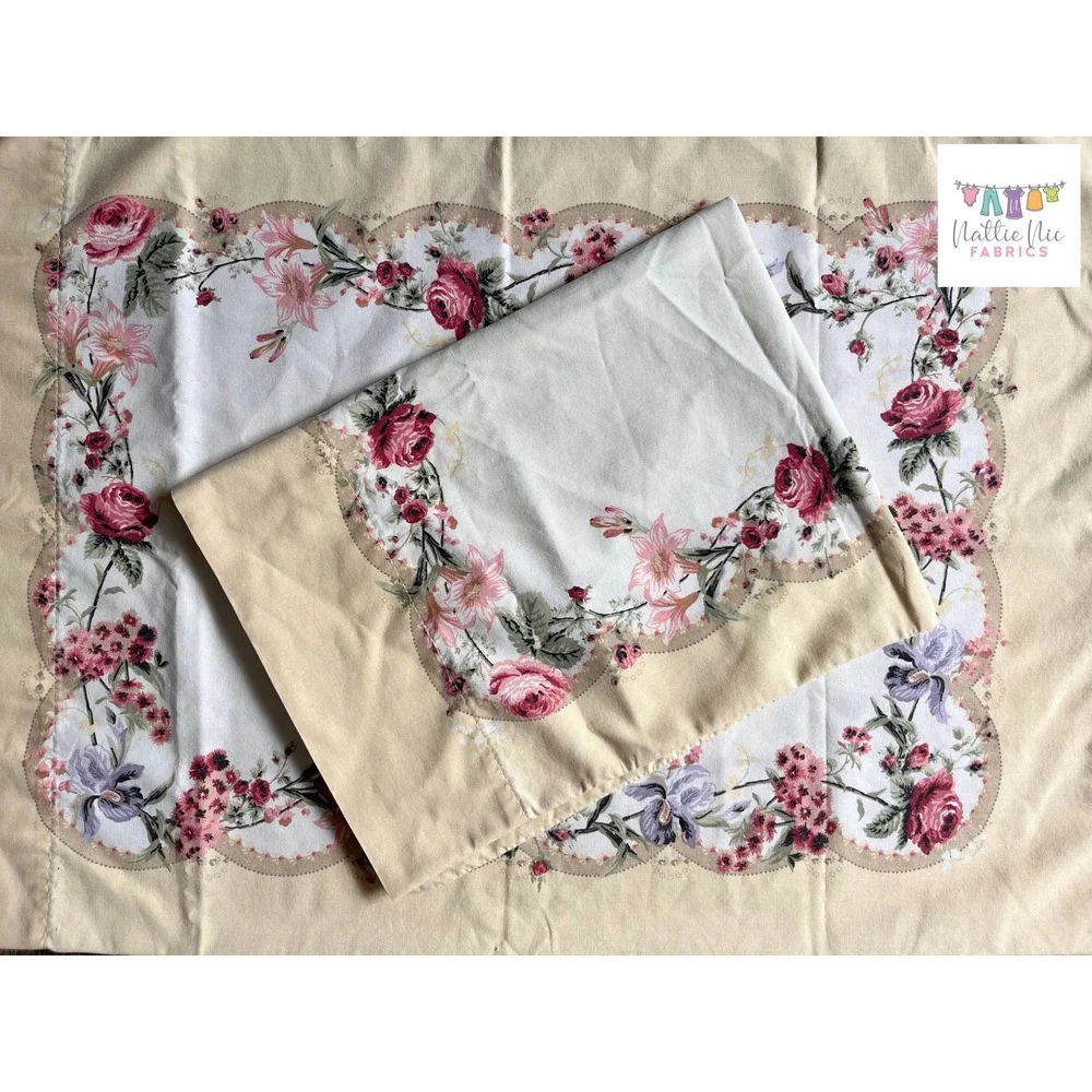 Vintage Border floral‎ set of pillowcases, Springs